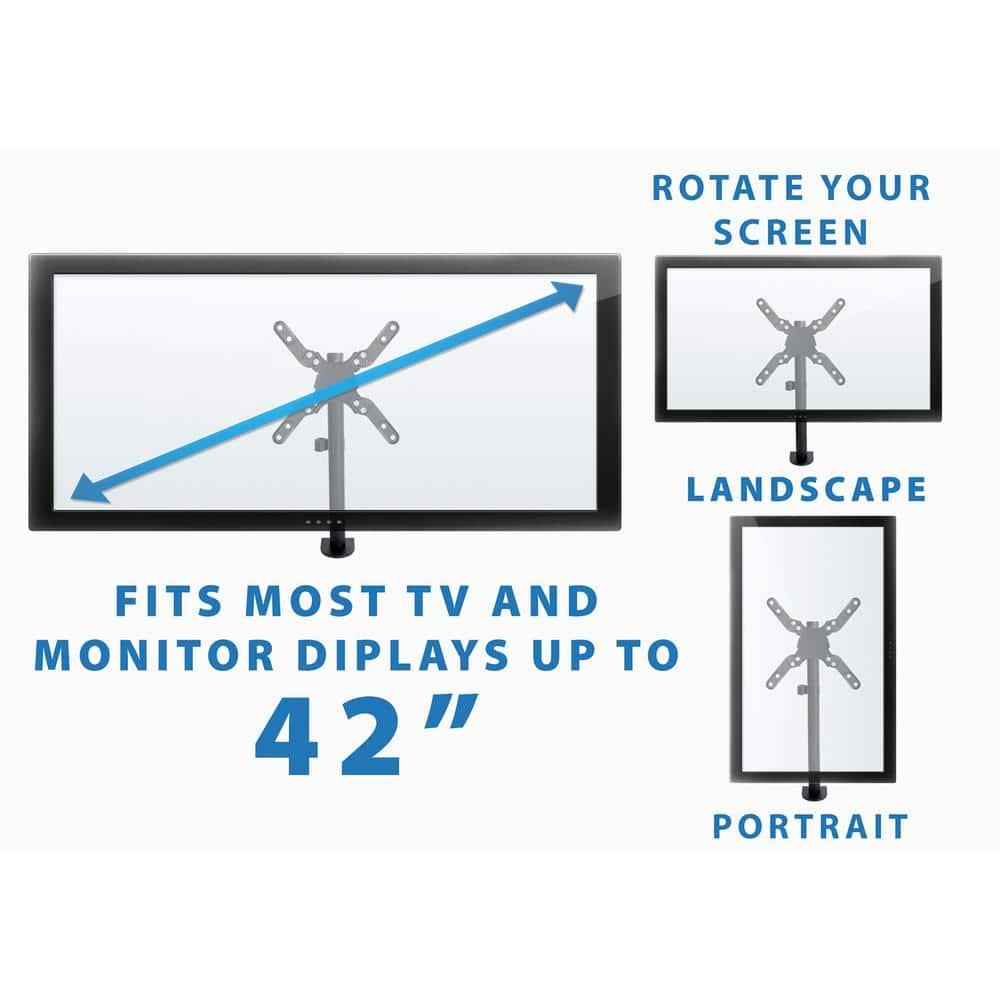 Mount-it Mount-It Monitor Mount & TV Desk Mount | Heavy-Duty Height & Tilt Adjustable Monitor Stand | Black