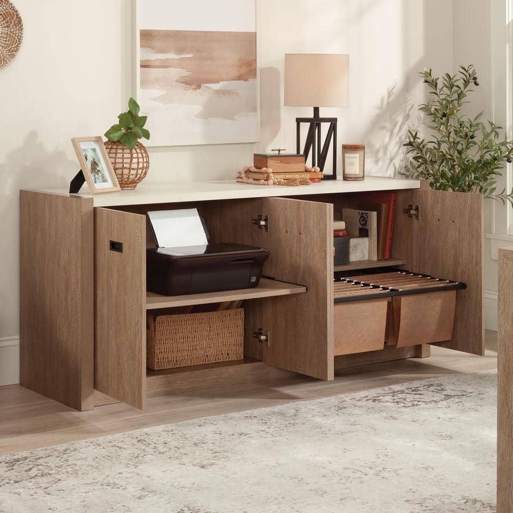 Inbox Zero Eraclio 65.984'' Wide 2 - Shelf Credenza with Cable Management