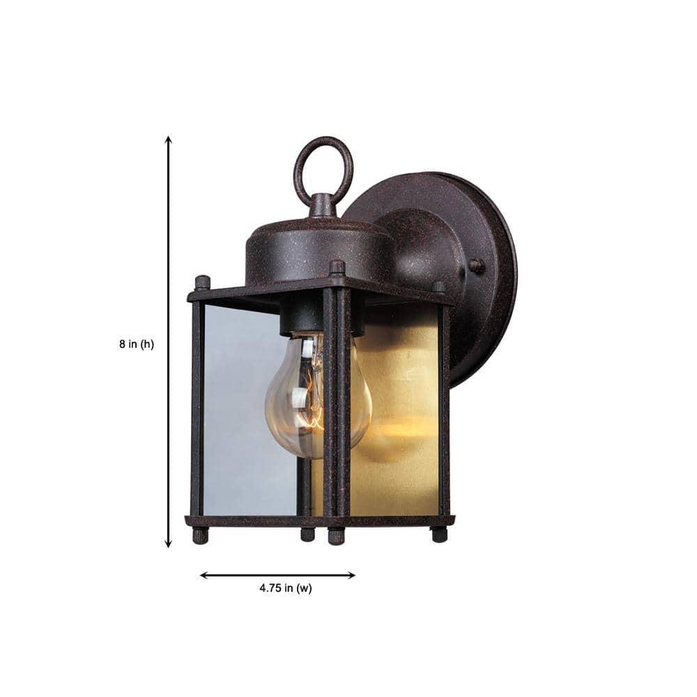Designers Fountain 1161-RP Porch Outdoor Wall Lantern Sconce, 8in H, Rust Patina