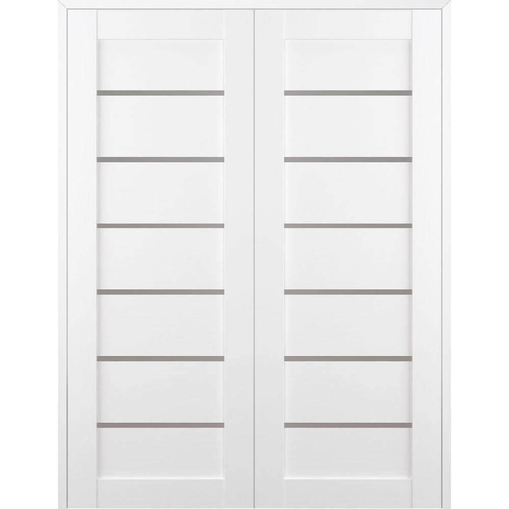 Belldinni Alba Solid Manufactured Wood and Glass Composite Paneled Prefinished French Door