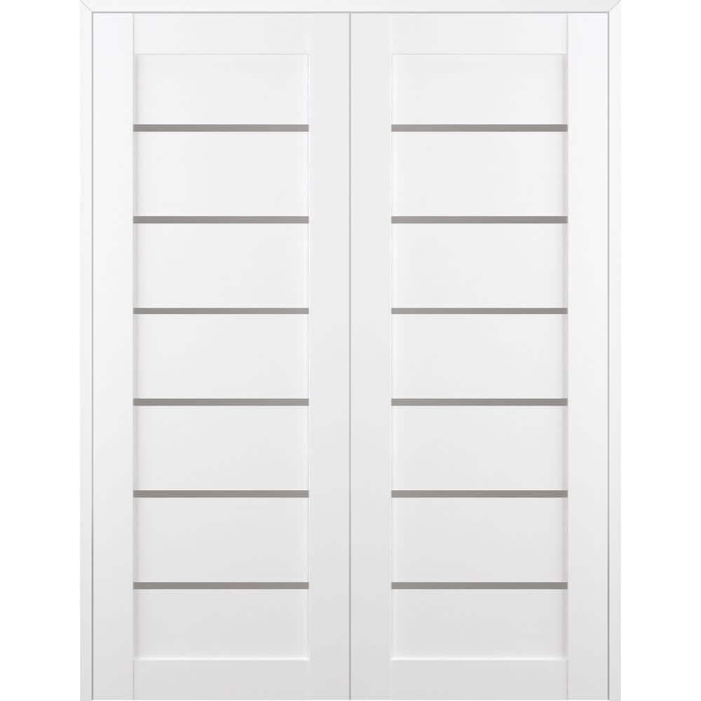 Belldinni Alba Solid Manufactured Wood and Glass Composite Paneled Prefinished French Door