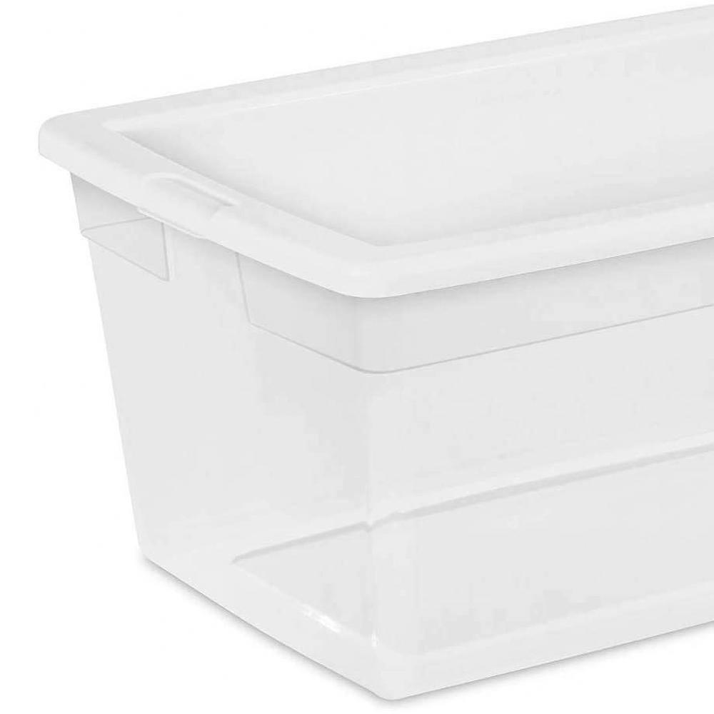 Sterilite Sterilite Storage Box, Stackable Bin with Lid, Plastic Container to Organize Shoes and Crafts on Closet Shelves
