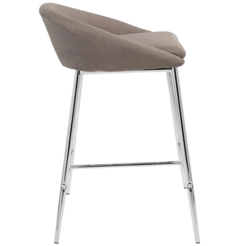 Wenty Glam Upholstered Counter Stool with Metal Frame (Set of 2)