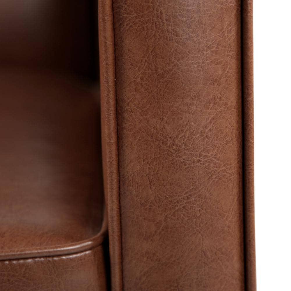 Noble House Caden Indoor Faux Leather Recliner, Cognac, Dark Espresso
