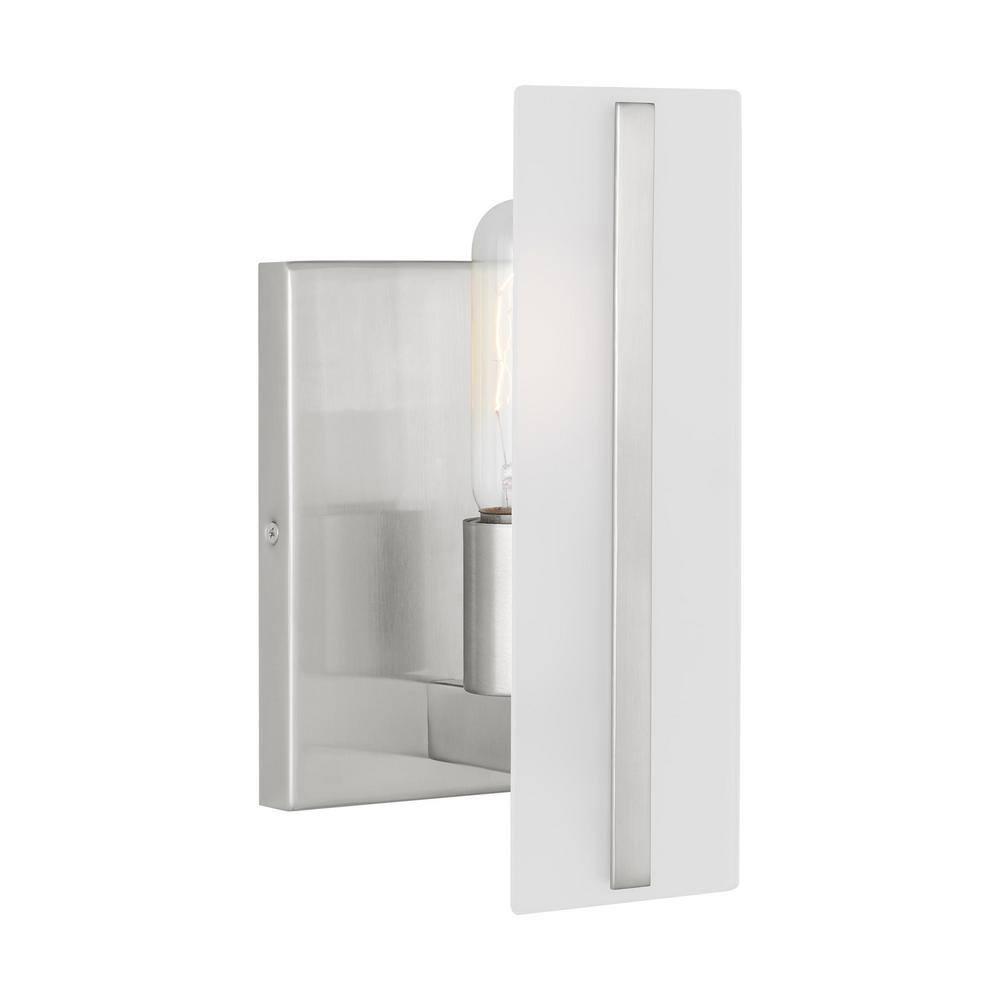 Elegant Brushed Nickel Vanity Sconce with Satin Etched Glass