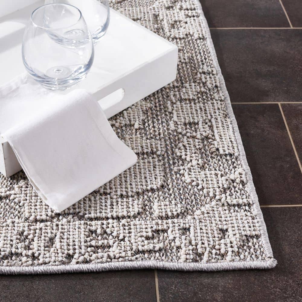 Global GLB224 Power Loomed Indoor/Outdoor Area Rug - Gray/Light Gray - 8'9"x11'9" - Safavieh.