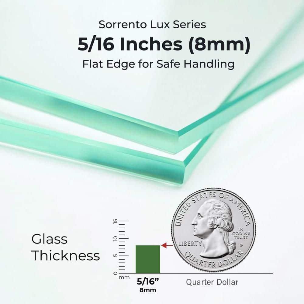 56" - 60" W, 62"H Double Sliding Semi-Frameless with Fixed Glass Panel 60" W x 62" H Shower Door