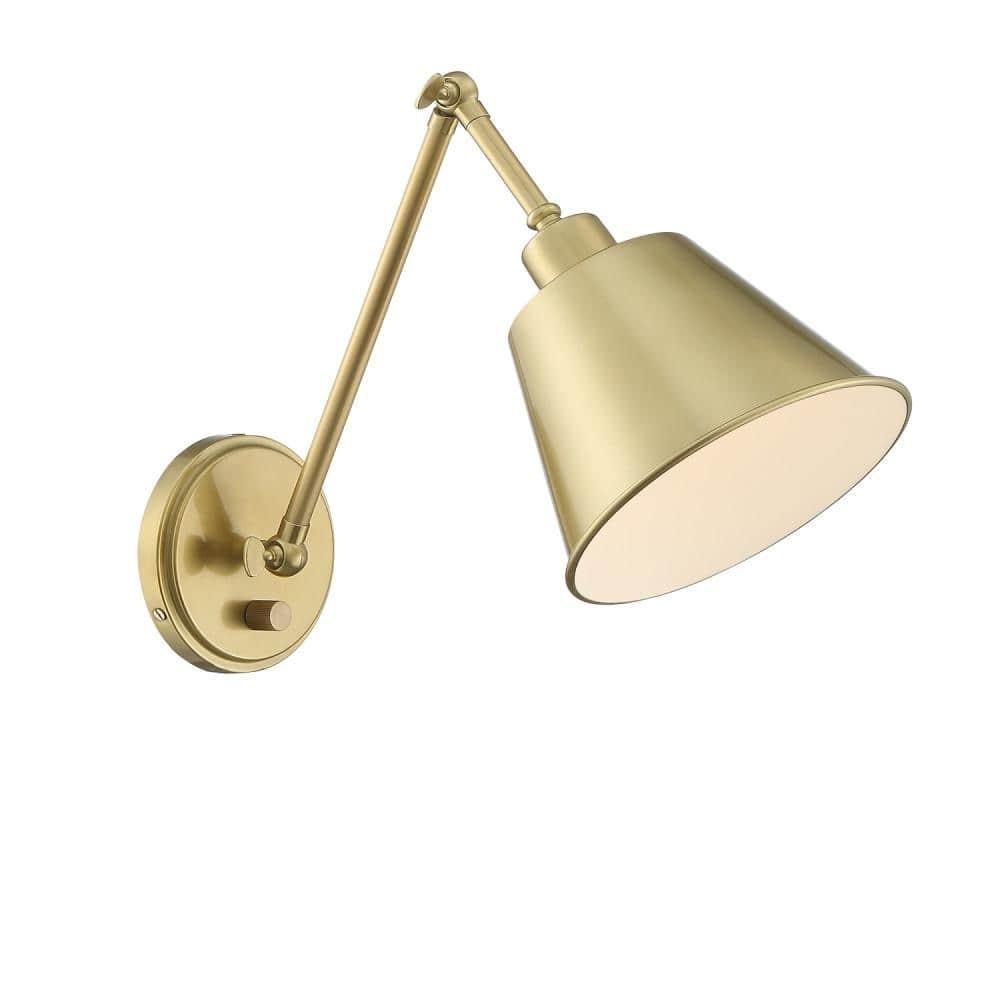 Crystorama Lighting Mitchell 1 - Light Swing Arm Lamp in  Aged Brass