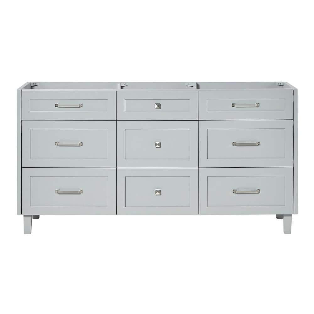 Ariel Monreau 66 Inch Double Sink Base Cabinet In Midnight Blue