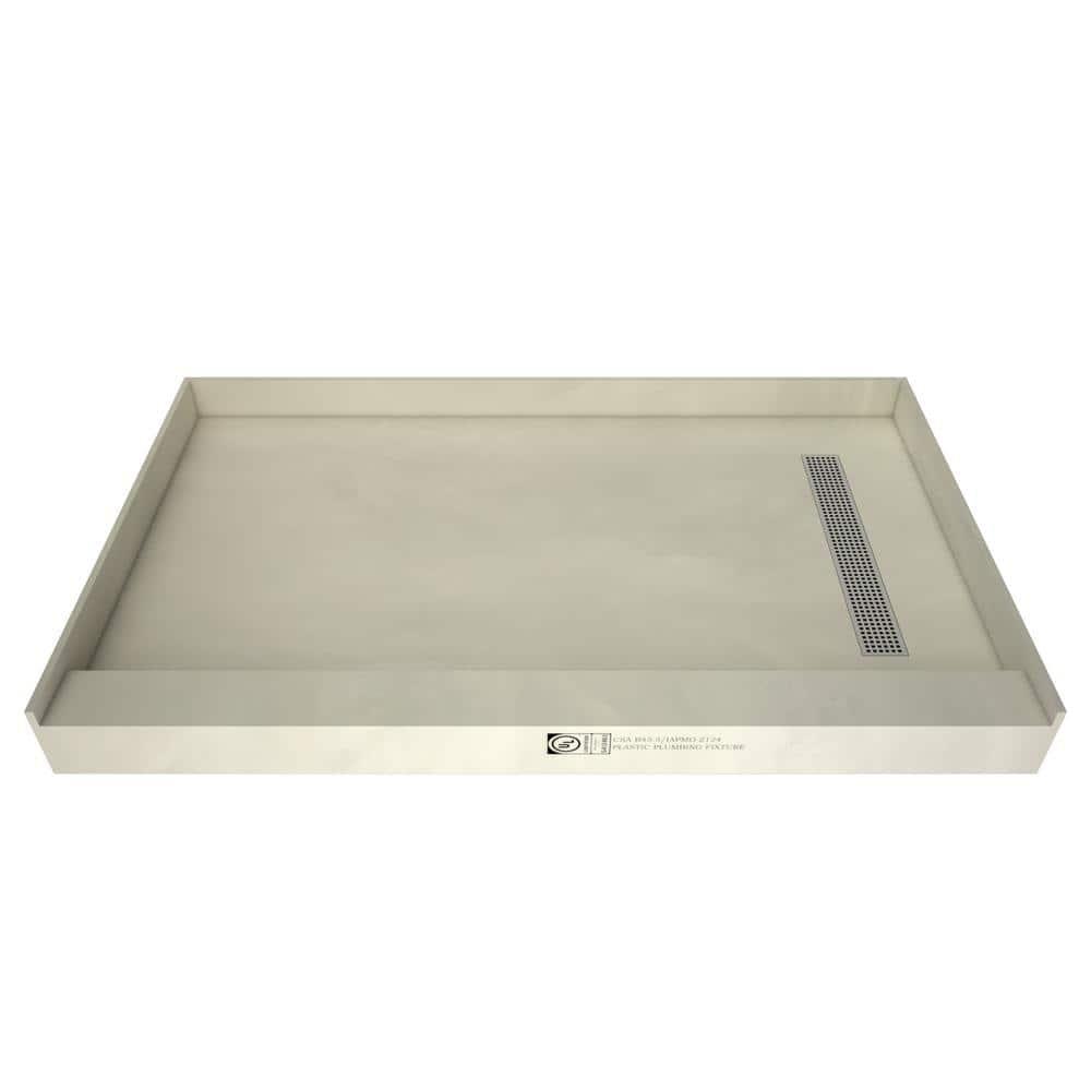 Tile Redi Rt4248r-Sq-Rb42-Kit Base'n Bench 42" X 60" Rectangular Shower Base - Chrome