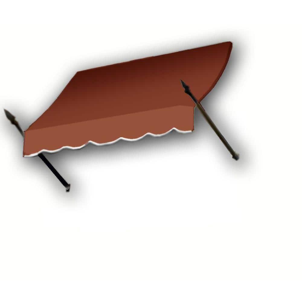 Awntech New Orleans Acrylic Fabric Fixed Awning with Iron Spear Arms