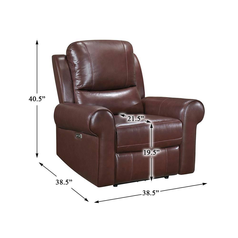 Lexicon McCall Leather Match Power Reclining Chair with Power Headrest in Brown