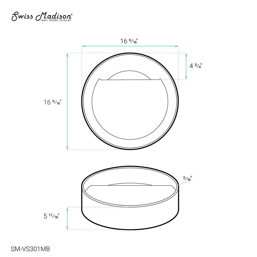 Beau 16.5" Round Vessel Bathroom Sink