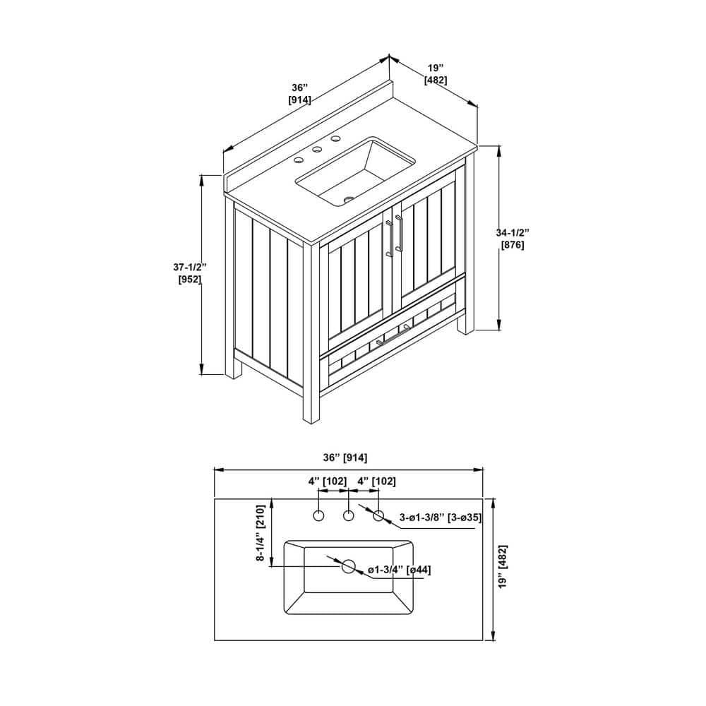 Ove Decors OVE Decors Kansas 36" Single Bathroom Vanity, in Midnight Blue Finish