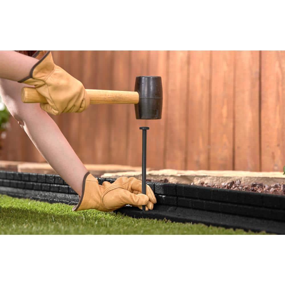 Rubberific 4 ft. Brickface Rubber Landscape Lawn Edging (Set of 6)