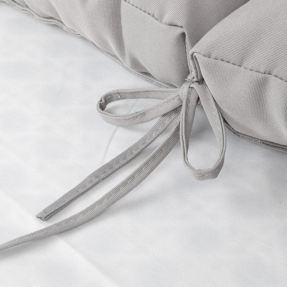 Outdoor Cushions Dinning Chair Cushions with back Wicker Tufted Pillow for Patio Furniture in Gray