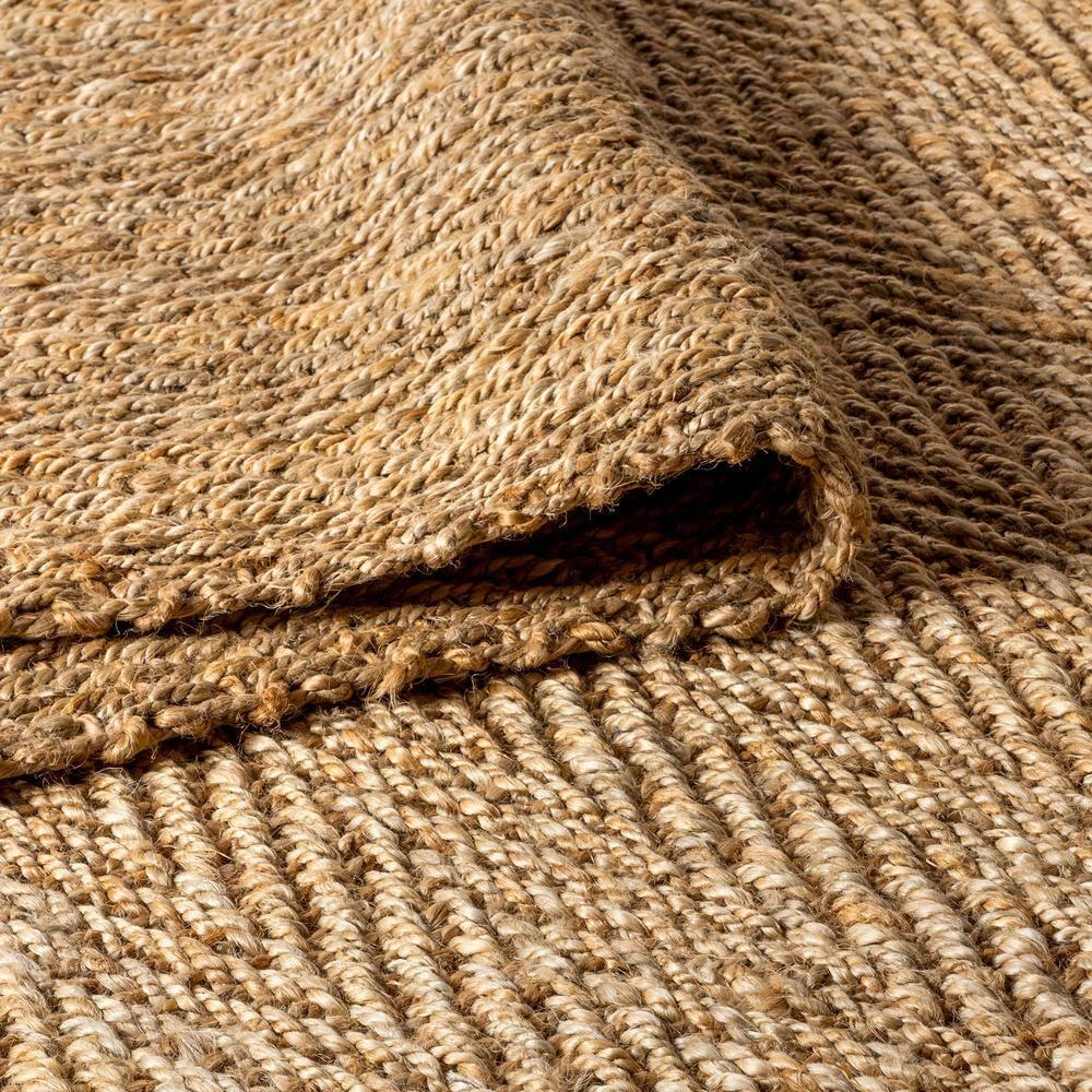 Espina Hand Woven Herringbone Chunky Jute Natural 6' Square Area Rug - JONATHAN Y