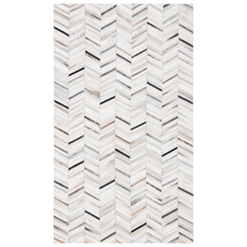 Studio Leather STL802 Hand Woven Area Rug - Ivory/Grey - 4'x6' - Safavieh.