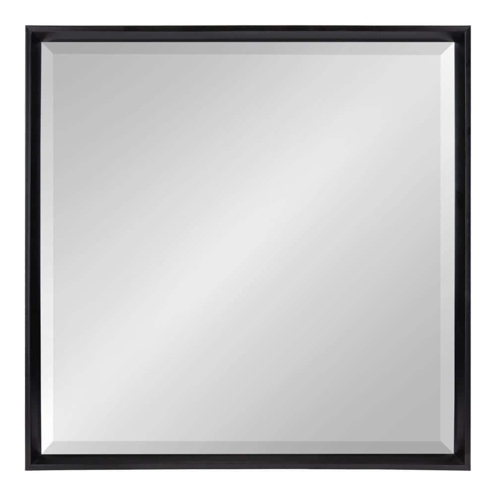 29.5" x 29.5" Calder Square Wall Mirror Black - Kate & Laurel All Things Decor: Modern Style, No Assembly, Wall Mounted