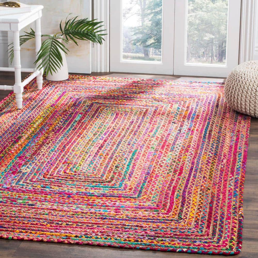 Cape Cod CAP202 Woven Indoor Area Rug - Red/Multi - 4'x4' - Safavieh