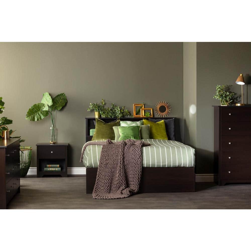 South Shore Vito Collection 5-Drawer Dresser, Chocolate with Matte Nickel Handles