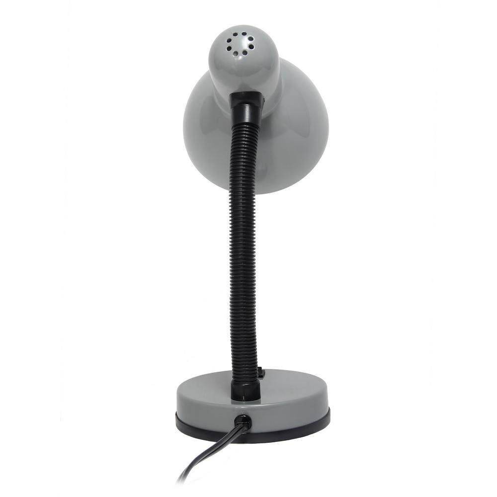 Basic Metal Desk Lamp with Flexible Hose Neck Silver - Simple Designs: ETL Listed, Adjustable, No Assembly Required