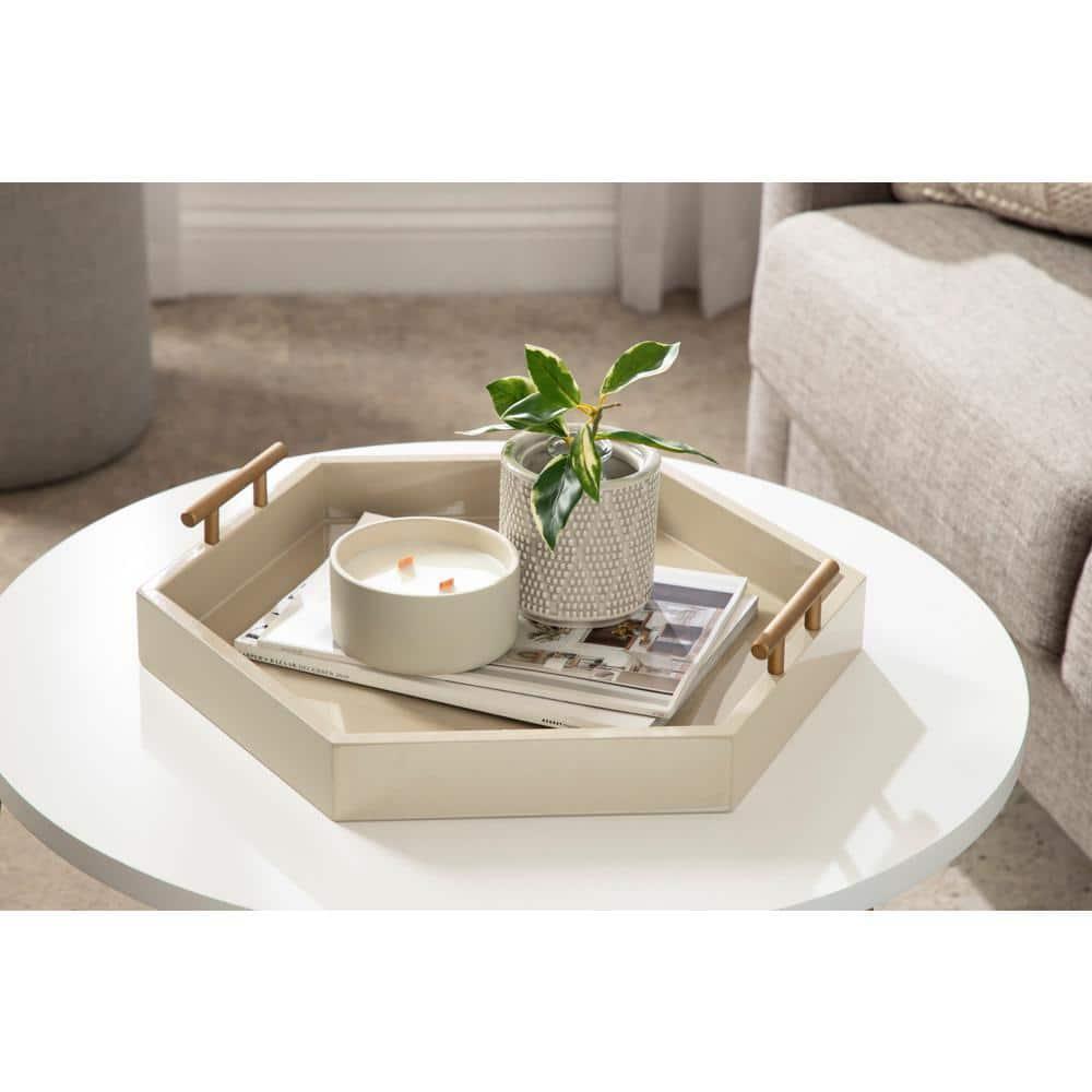 Kate and Laurel Lipton Tray, 18x18, Brown and Gold