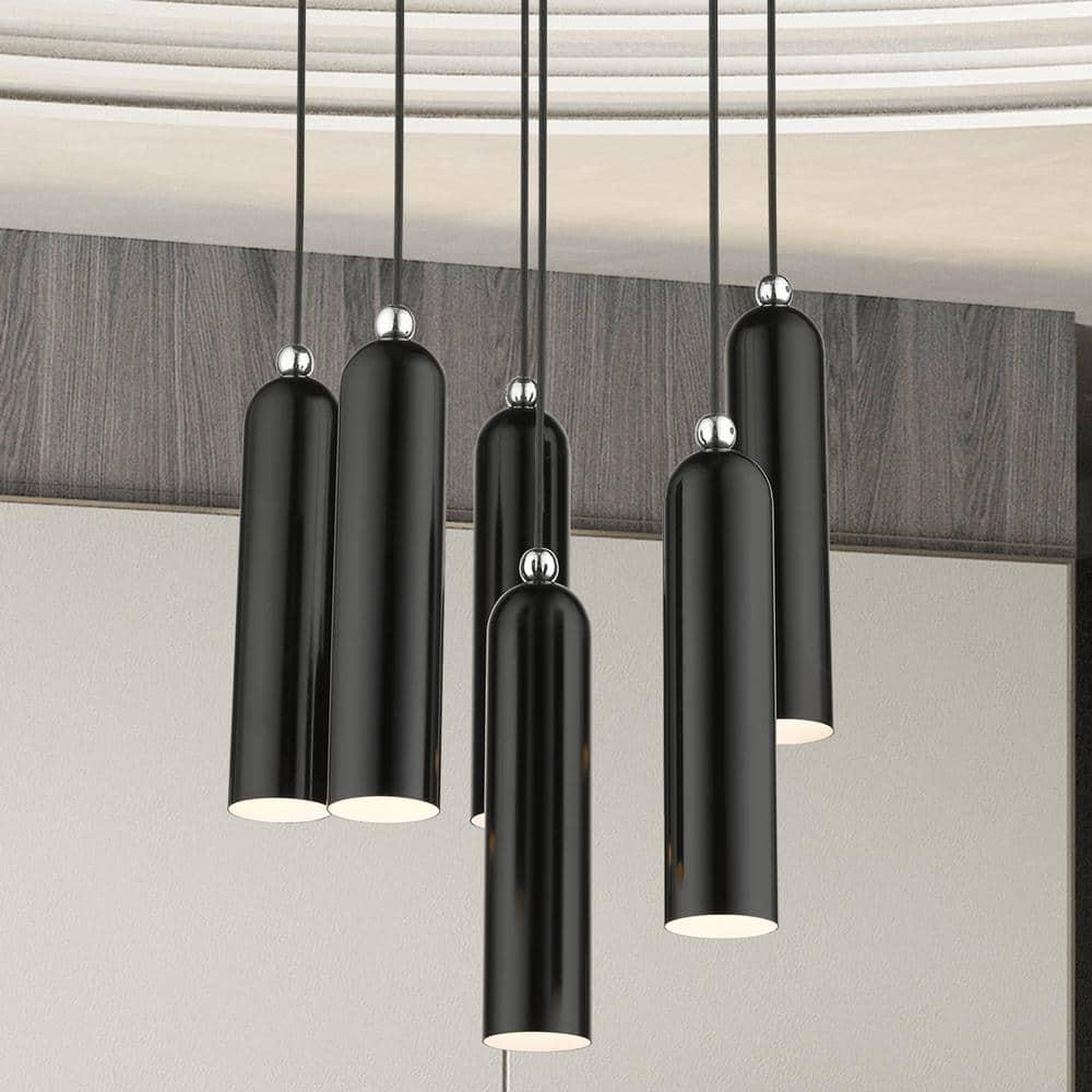 Livex Lighting Ardmore 6 - Light Pendant in  Shiny Black