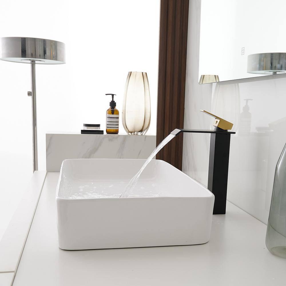 VIBRANTBATH 6009H-GBK Vessel Sink Faucet Single-handle Bathroom Faucet with Drain Assembly