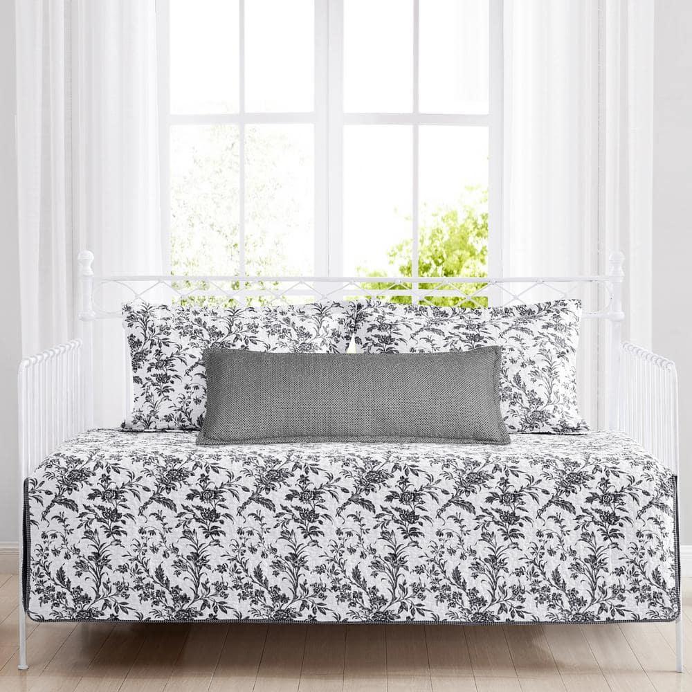 Laura Ashley Laura Ashley Amberley Cotton Black 4 Piece Daybed Cover Set