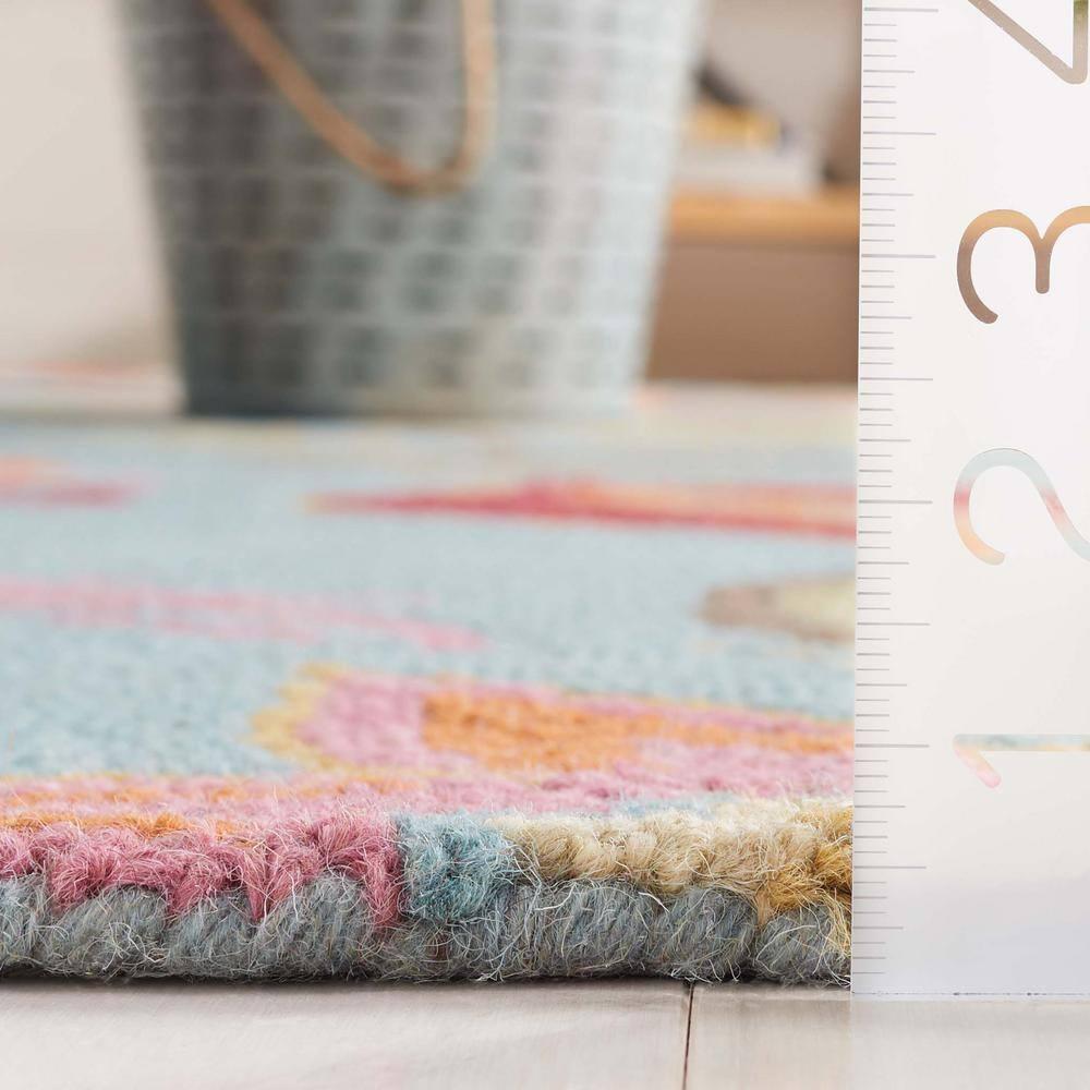 Blossom BLM675 Hand Hooked Area Rug - Blue/Multi - 4'x6' - Safavieh.