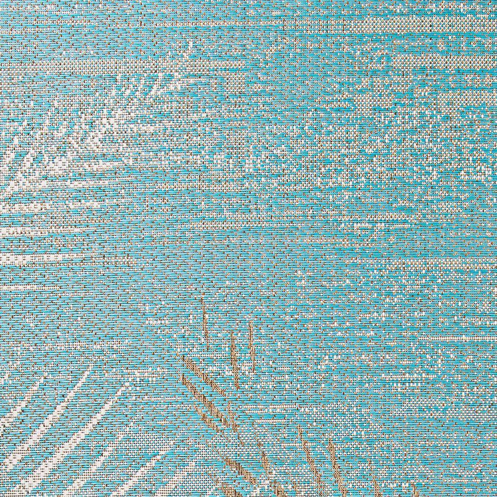 Couristan 5.25' x 7.5' Monaco Tropical Palms Indoor/Outdoor Area Rug Aqua
