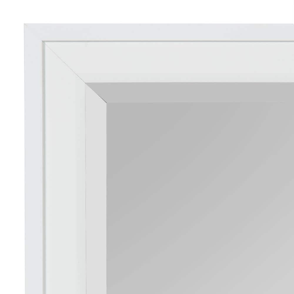 27.5" x 39.5" Bosc Rectangle Wall Mirror White - DesignOvation: Polystyrene Frame, No Assembly Required