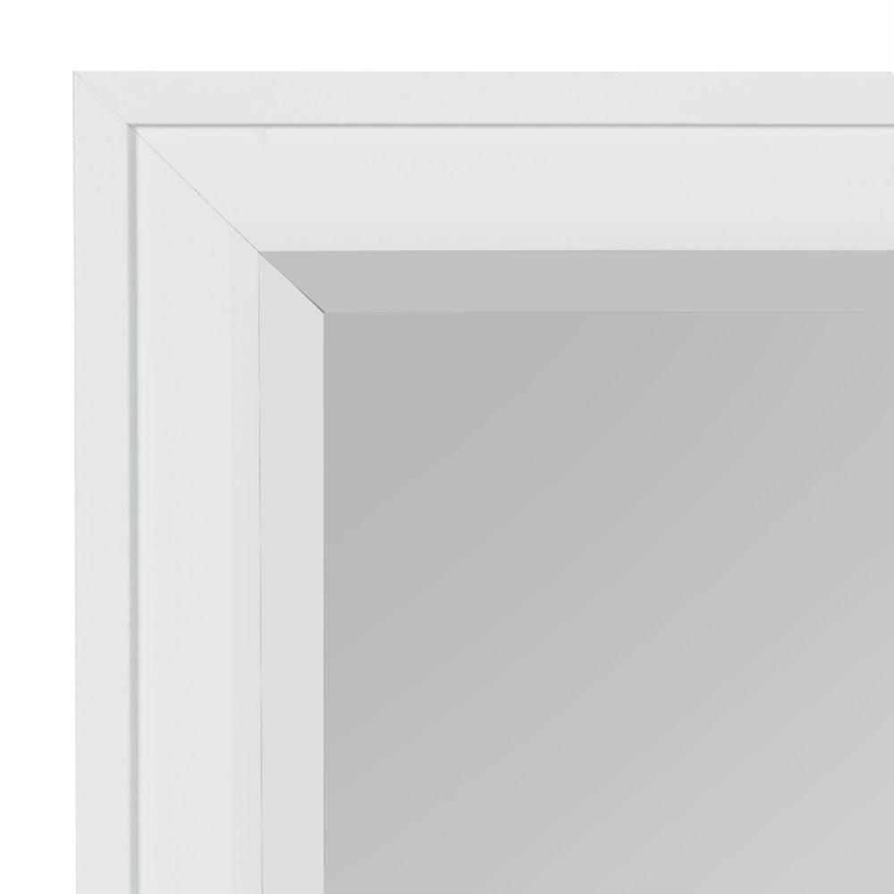 21.5" x 27.5" Bosc Rectangle Wall Mirror White - DesignOvation: Polystyrene Frame, No Assembly Required