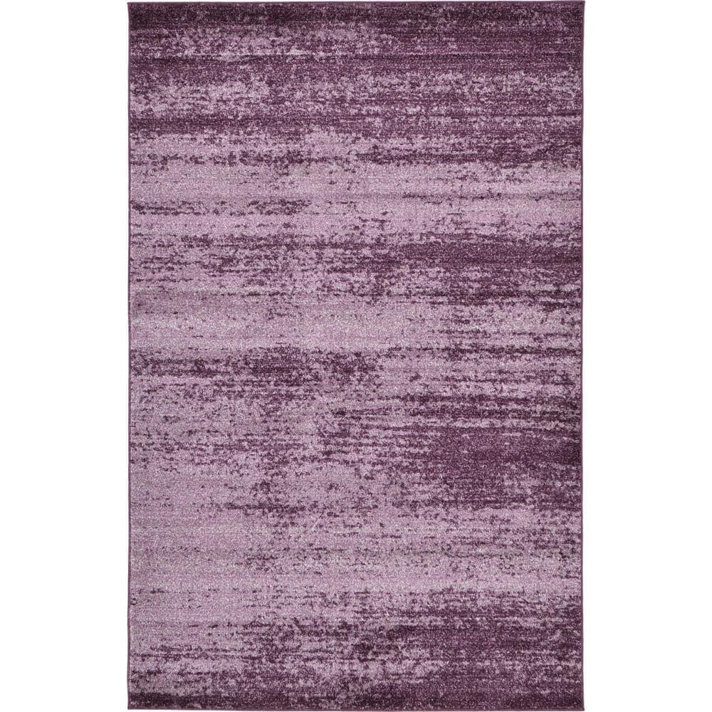 Unique Loom Del Mar Collection Area Rug - Lucille (5' 3" x 8' Rectangle Violet)