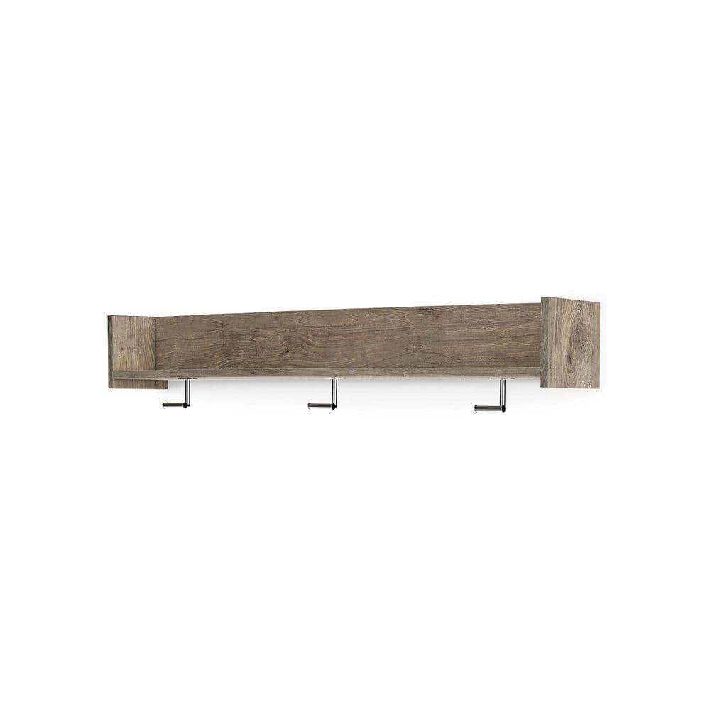 Signature Design by Ashley Casual Neilsville Wall Mounted Coat Rack with Shelf  Multi Gray