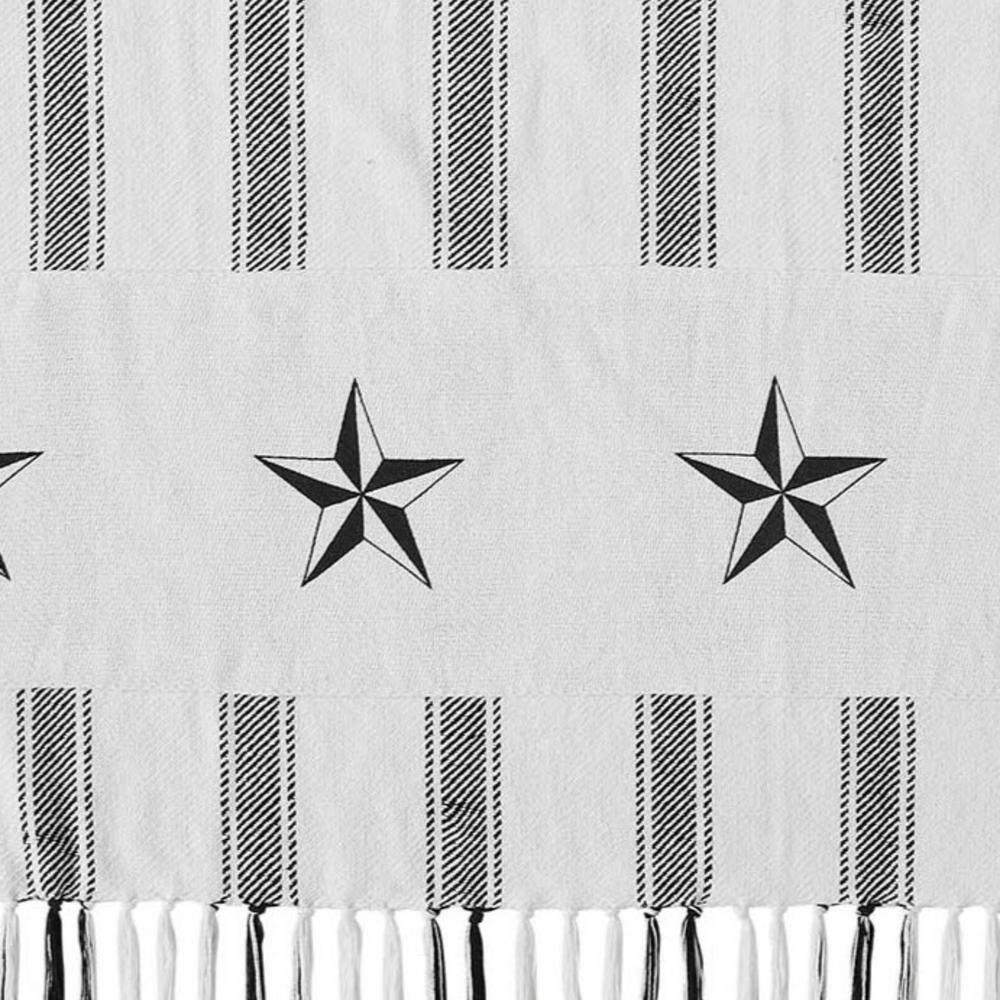 VHC Brands Sawyer Mill Black Ticking Stripe Woven Throw 50x60, Bedroom and Living Room Decor, Blanket, Cotton, Sawyer Mill Black Collection, Rectangle 60x50, Country Black