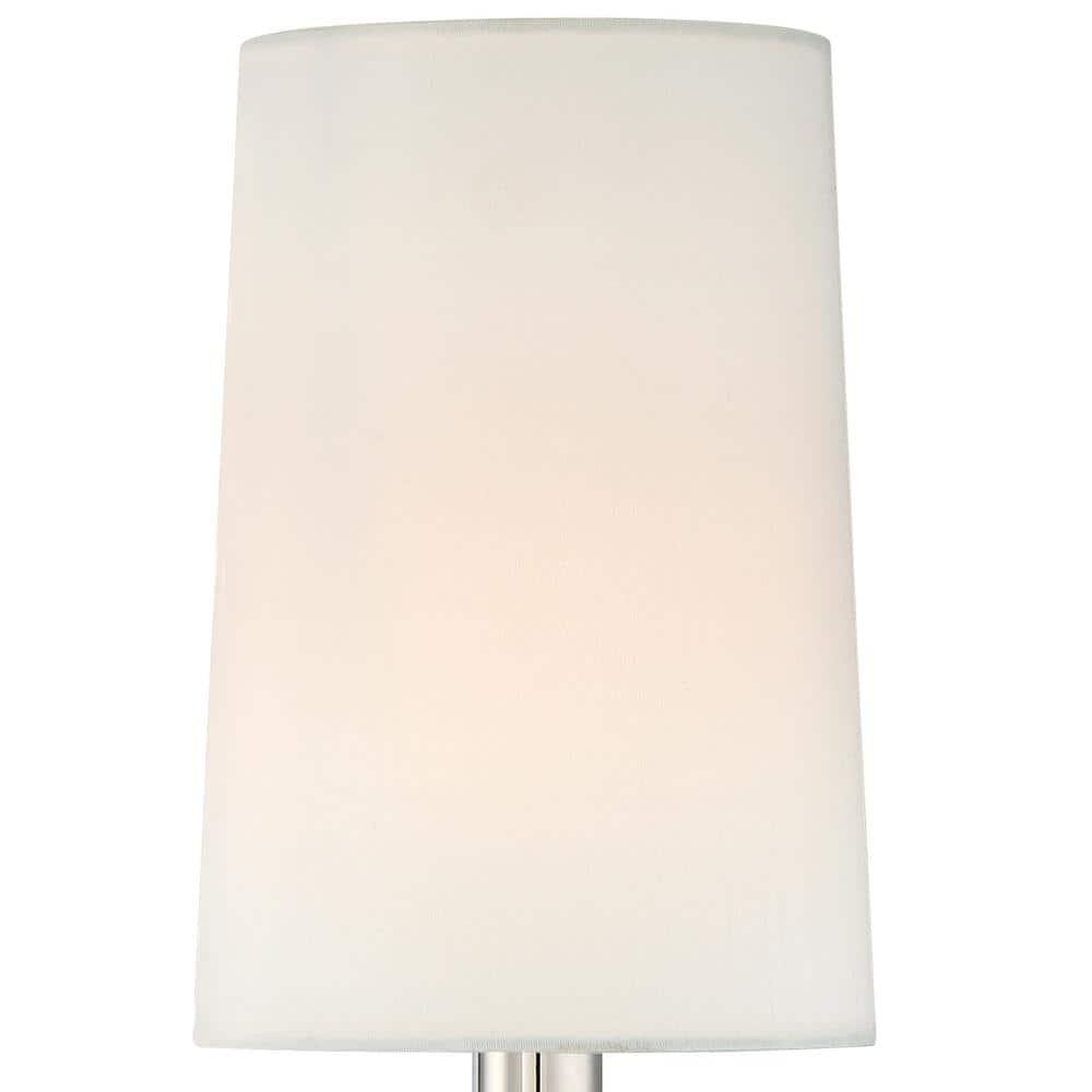 Sylvan Polished Nickel Dimmable Sconce with White Silk Shade
