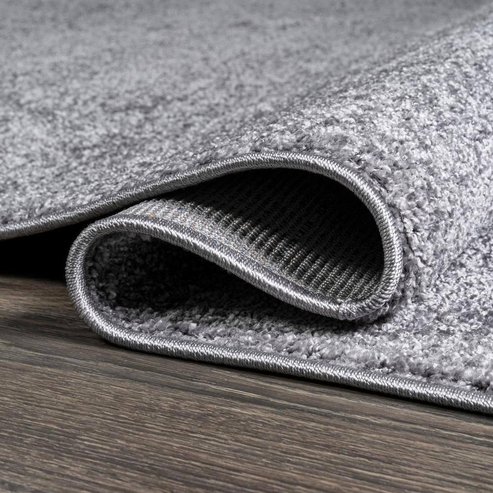 3'x5'Oval  Haze Solid Low-Pile, Gray - JONATHAN Y