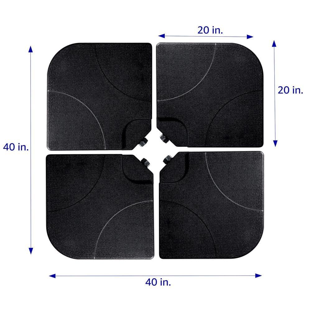 4-Piece Set Cantilever Umbrella Base Water Weights for Offset Umbrellas (Square Corner)