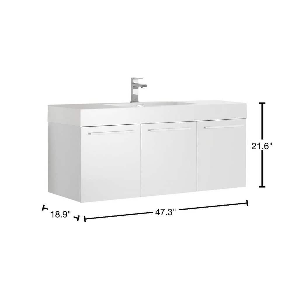 Vista 47" Wall-Mounted Single Sink Bathroom Vanity Set
