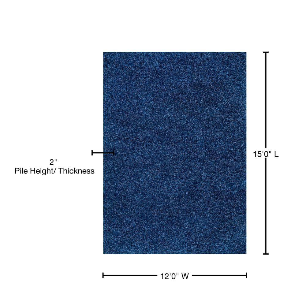Marleen Plush Shag Navy 12 ft. x 15 ft. Area Rug