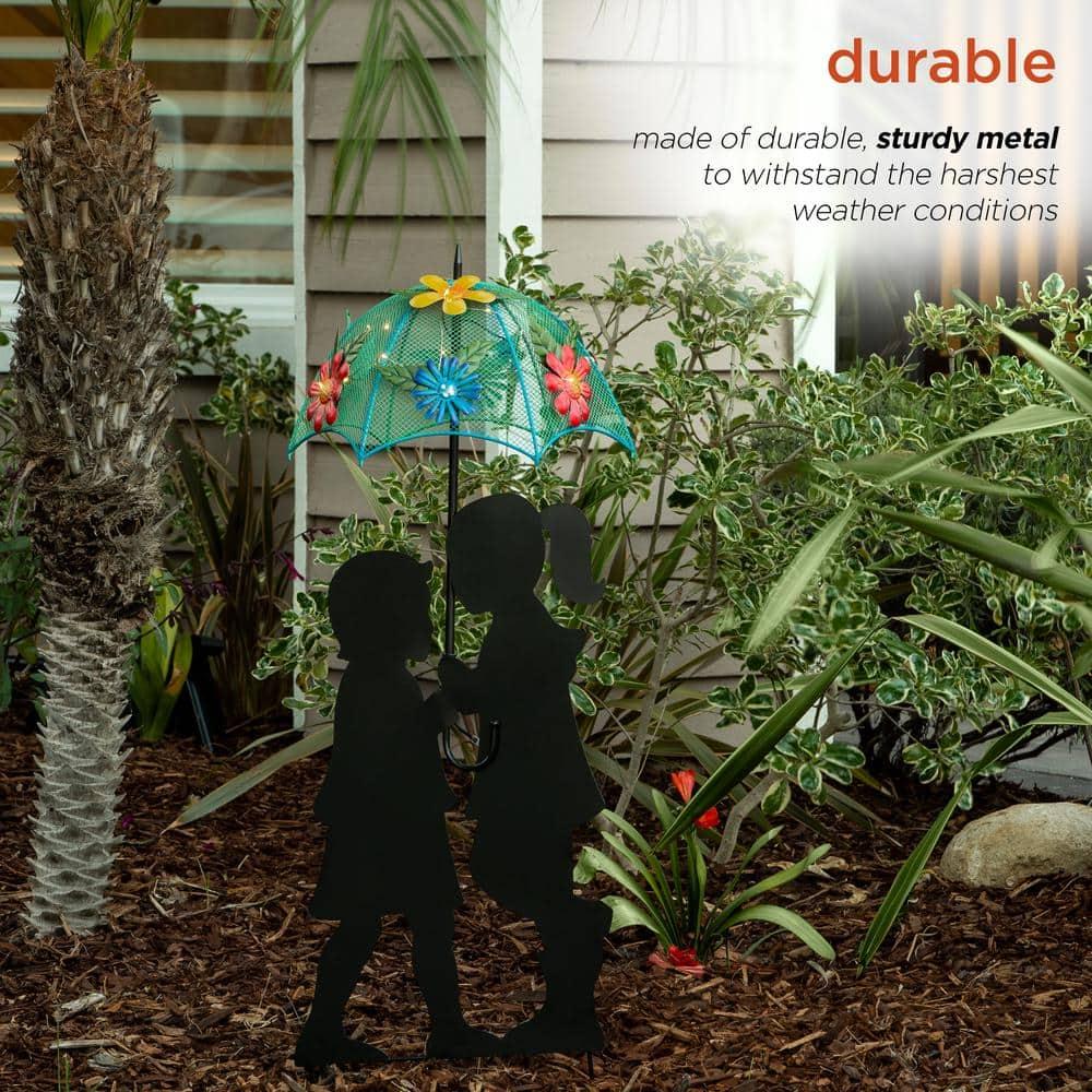 Winston Porter Gertrude Solar Girl and Boy Silhouette Garden Stake & Reviews | Wayfair