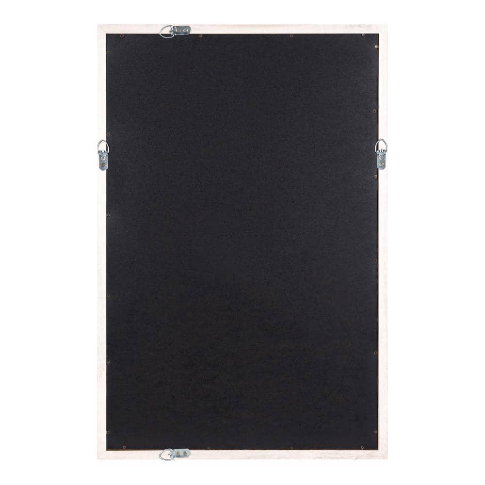 20" x 30" Hogan Wood Framed Decorative Wall Mirror White - Kate & Laurel All Things Decor: Modern Rectangle, No Assembly Required