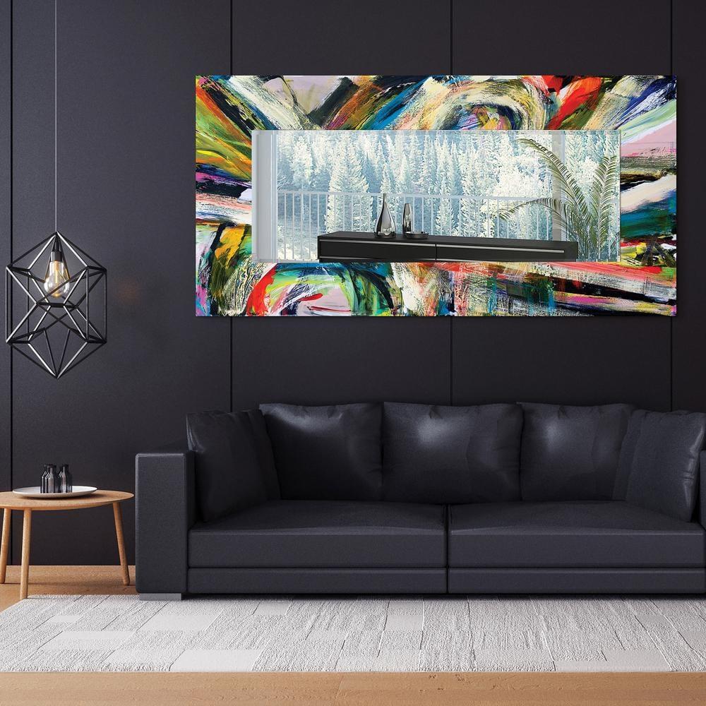 Rock Star I Rectangular Beveled Mirror on Reverse Printed Tempered Art Glass, 72" x 36"