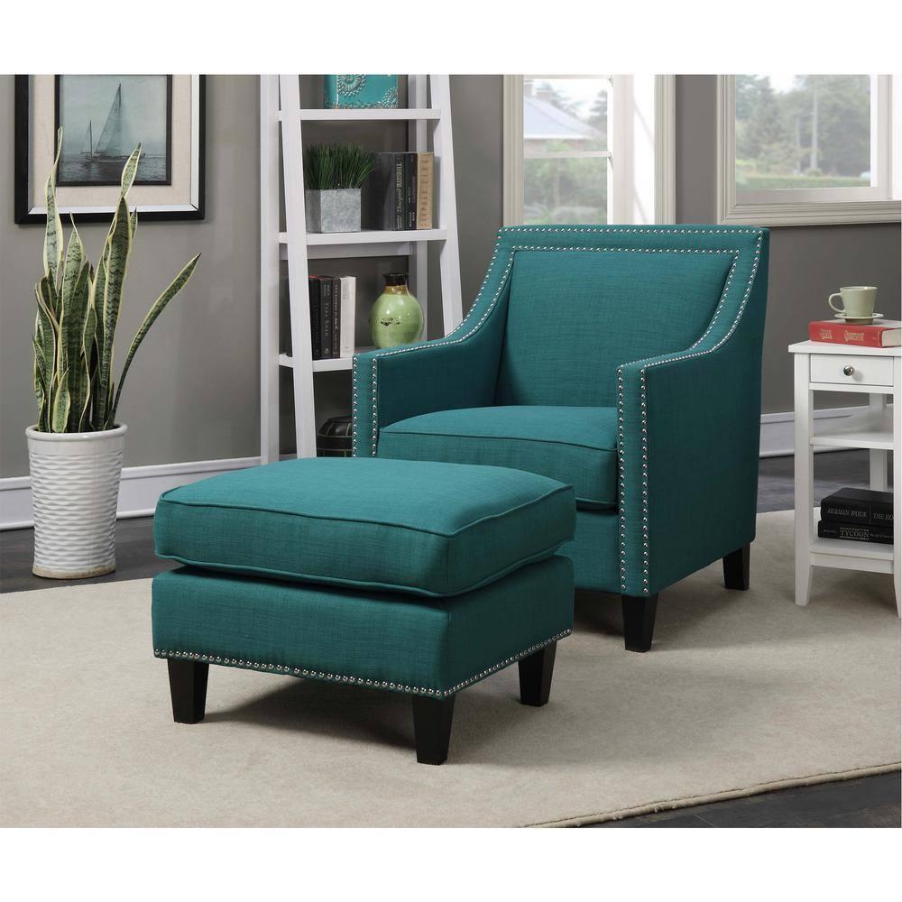 Picket House Furnishings Emery Ottoman Teal : Mid-Century Modern, Square Upholstered Bench, Plywood Frame