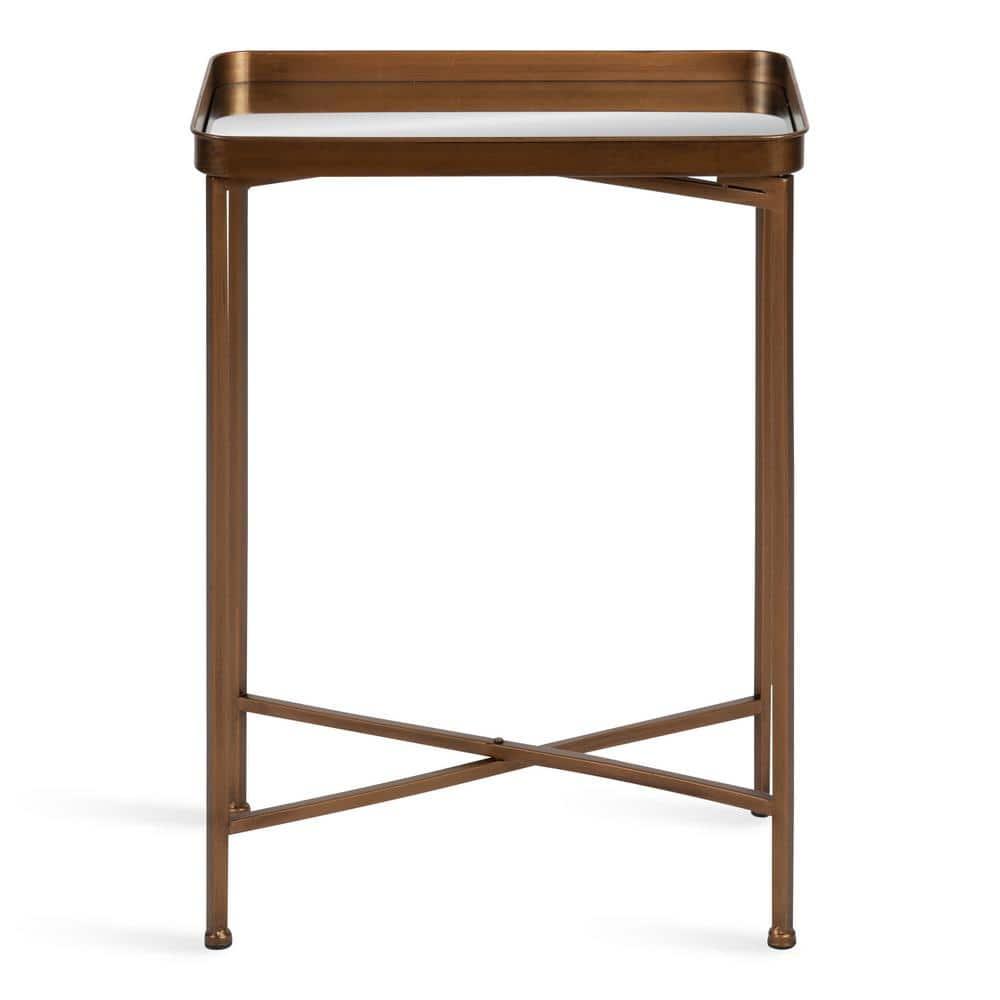 Kate and Laurel Celia Rectangle Metal Side Table, 18x12x26, Bronze