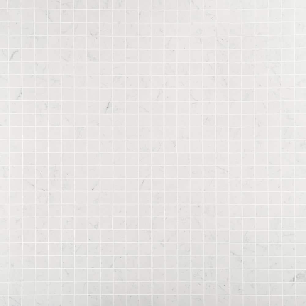 Saroshi Carrara Giola 11.81 in. x 11.81 in. Matte Porcelain Floor and Wall Mosaic Tile (0.96 sq. ft./Each)