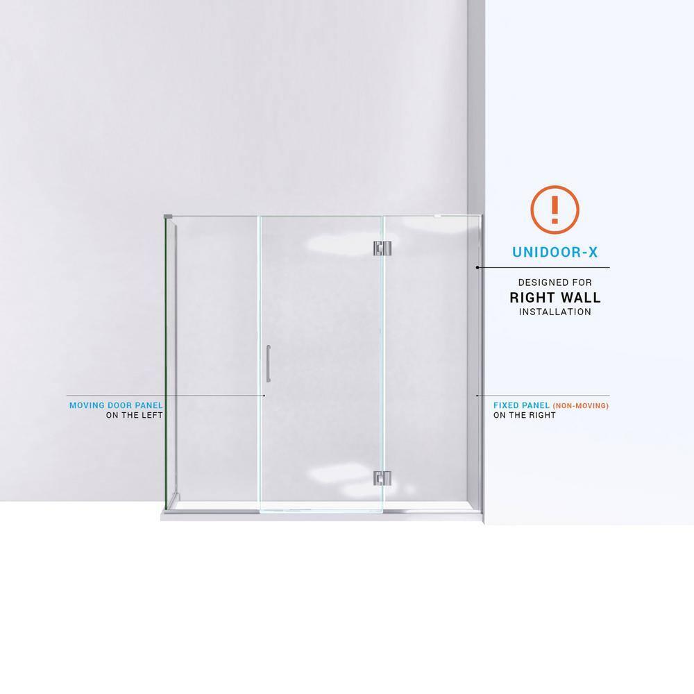 Unidoor-X 70.5" x 72" Rectangle Hinged Shower Enclosure