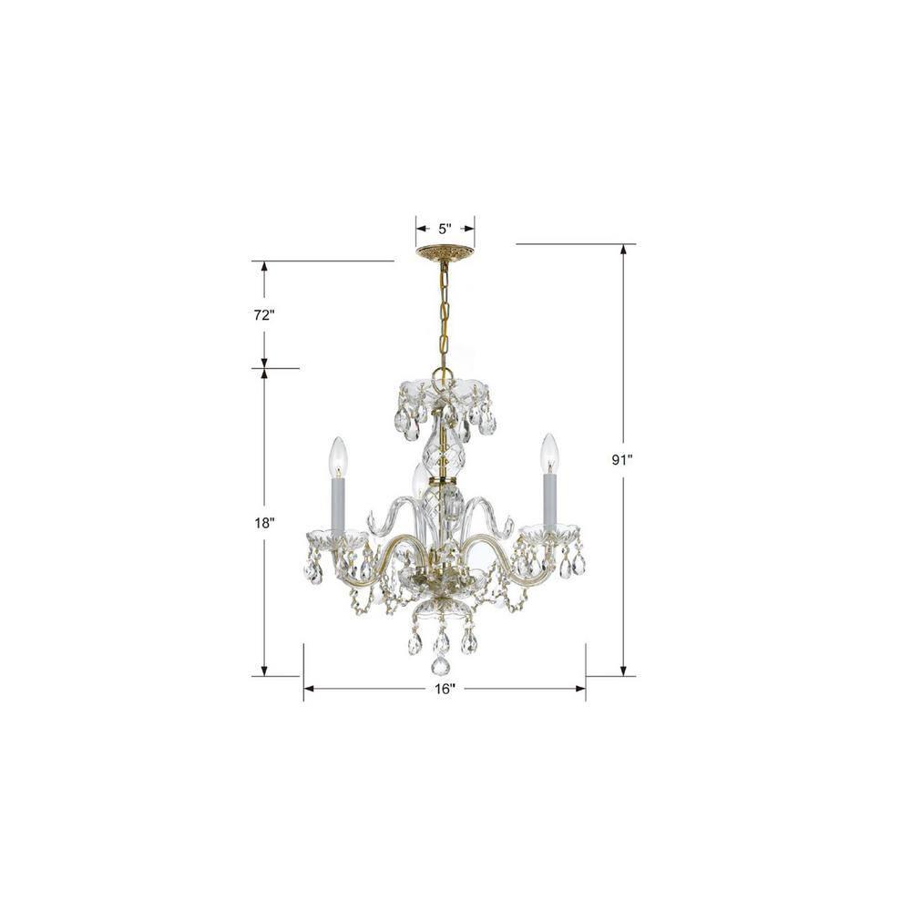Crystorama Lighting - Crystal - Three Light Mini Chandelier in Classic Style -
